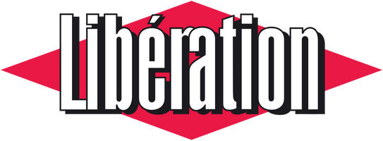 Logo Libération avec design moderne géométrique rouge et blanc, symbole de réinvention des mots fléchés