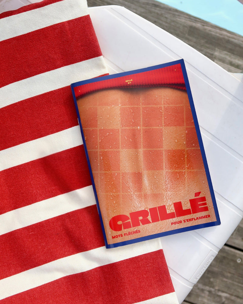 Cahier Grillé CHAUD mots fléchés avec grille de jeu et définitions malines, cahier artisanal France